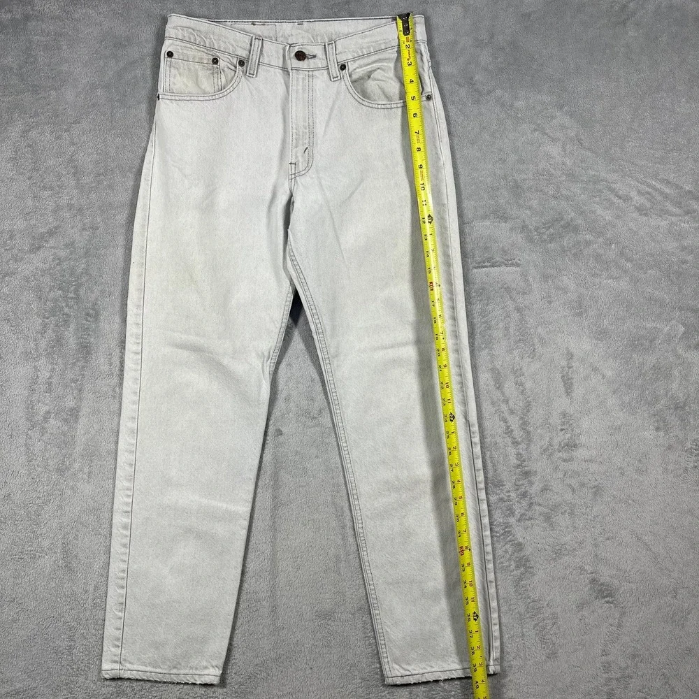 Levis 506 Jeans Mens 32(30)x32(30) White Distressed USA Vintage Straight Leg - Picture 3 of 16